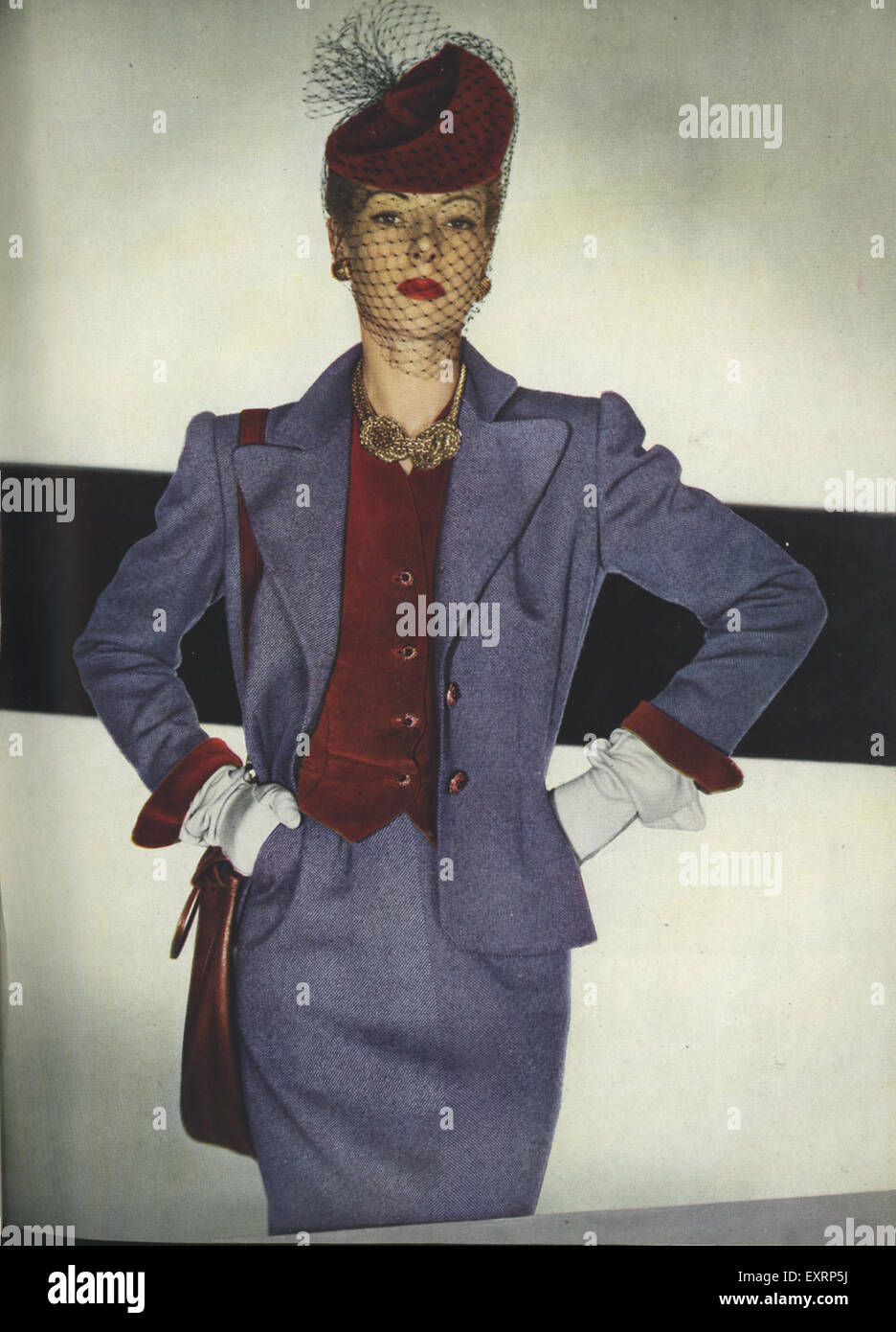 1940er Jahre UK Mode Magazin-Platte Stockfoto