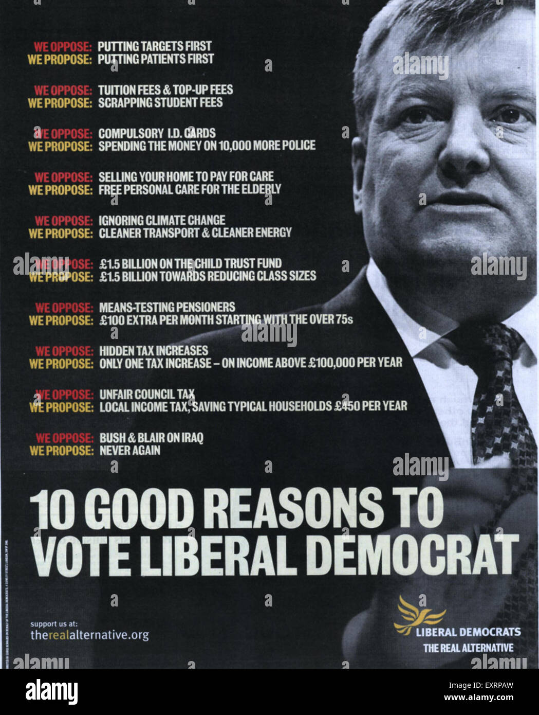 2000er Jahre britischen Liberalen Demokraten Magazin Anzeige Stockfoto