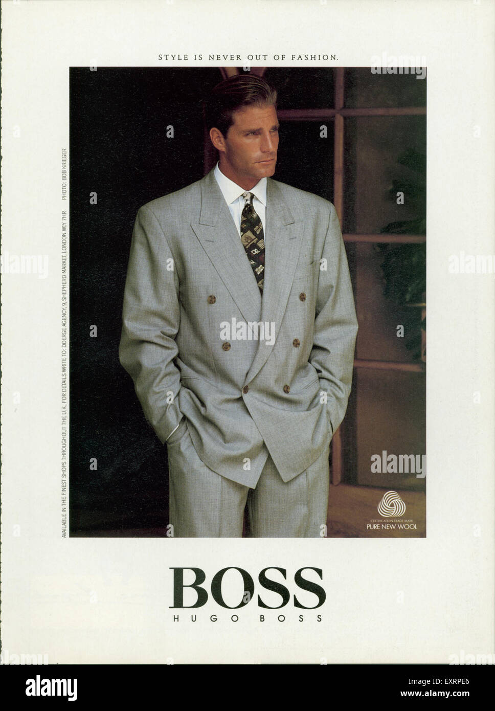 UK Boss Hugo Boss Magazin Anzeige Stockfotografie Alamy