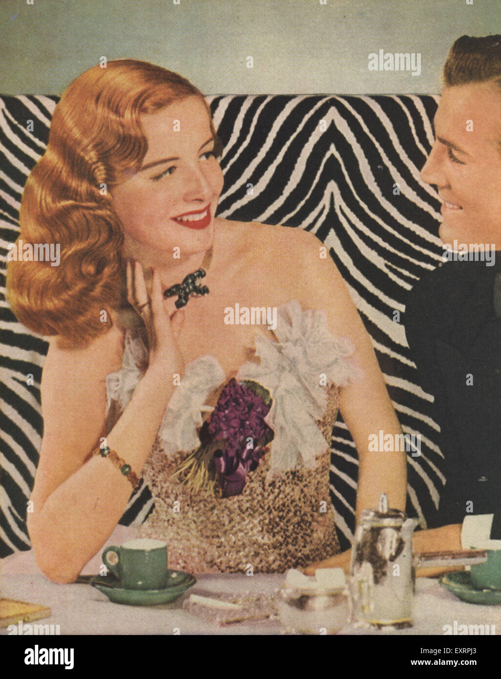 1950er Jahren USA Glanz-Creme Magazin Anzeige (Detail) Stockfoto