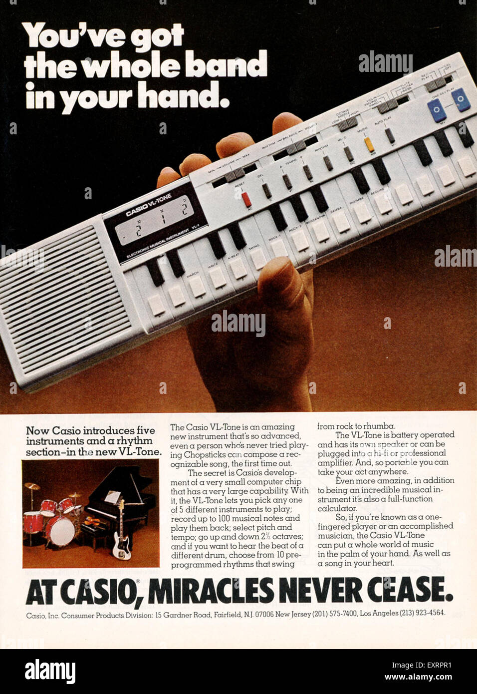 1980er Jahre USA Casio Magazin Anzeige Stockfoto