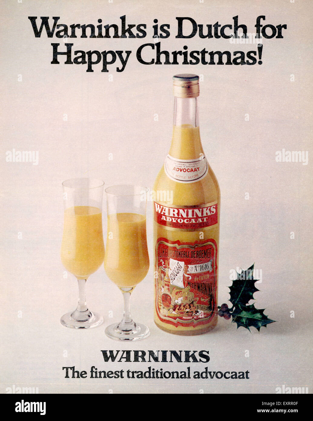 1970er Jahre UK Warninks Magazin Anzeige Stockfoto
