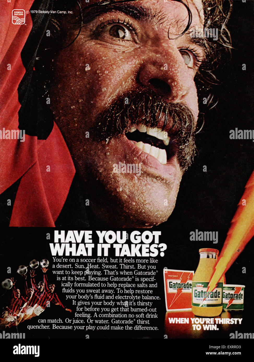 1970er Jahren USA Gatorade Magazin Anzeige Stockfoto