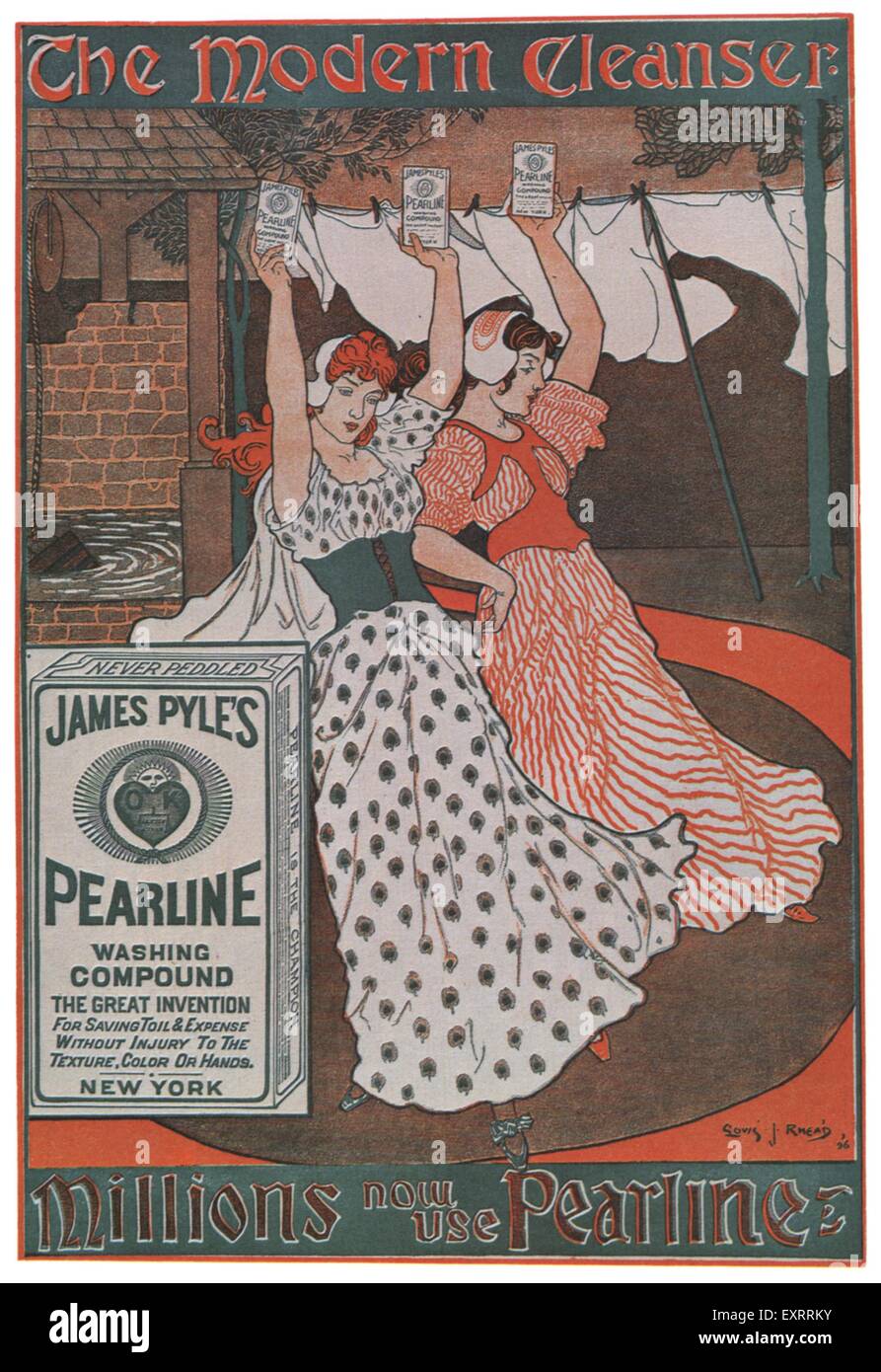 1890er Jahren USA James Pyle Pearline Magazin Anzeige Stockfoto