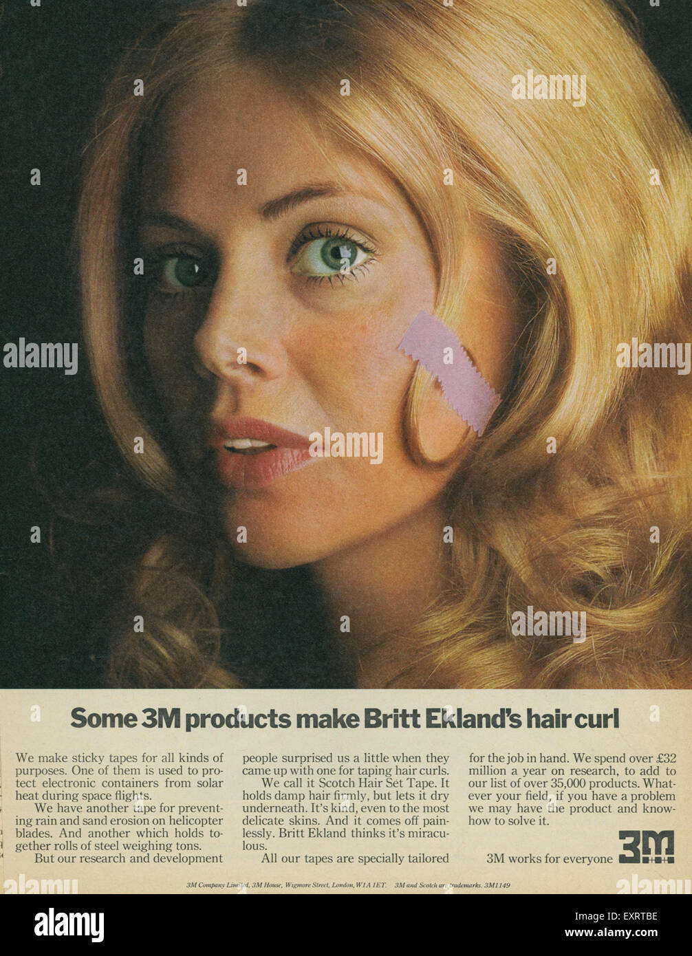 1970er Jahre UK 3M Magazin Anzeige Stockfoto