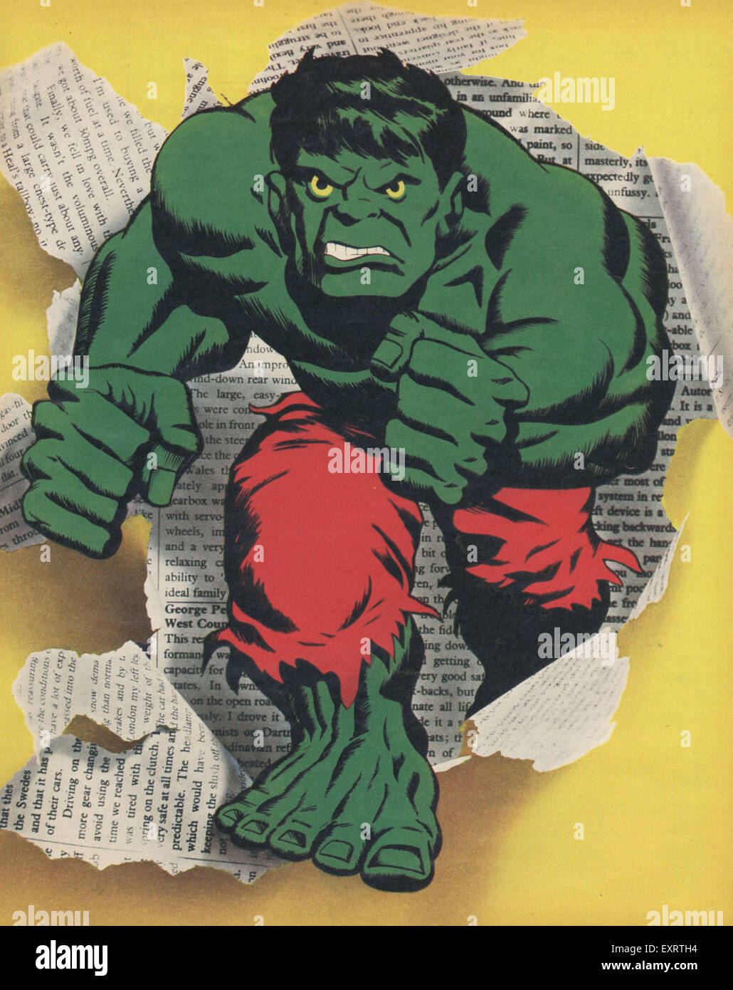 Anzeige der 1970er Jahre UK der unglaubliche Hulk-Magazin Stockfoto
