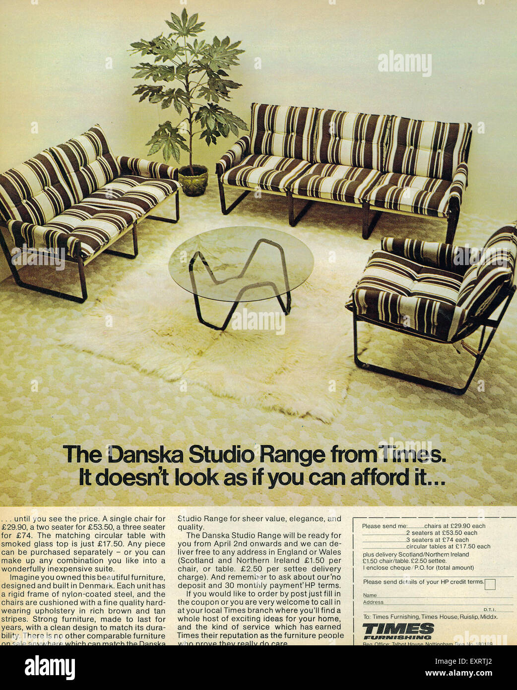 1970er Jahre UK Times Magazin Anzeige Stockfoto