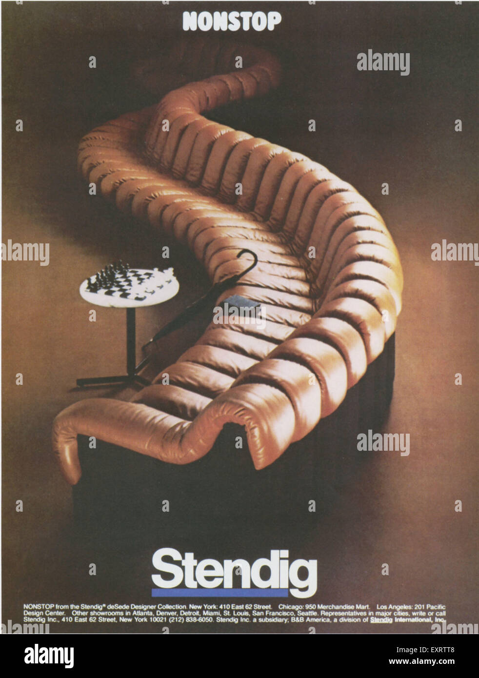 1980er Jahre USA Stendig Magazin Anzeige Stockfoto