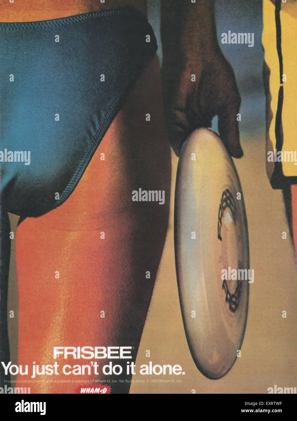 1980er Jahre USA Frisbee Magazin Anzeige Stockfoto