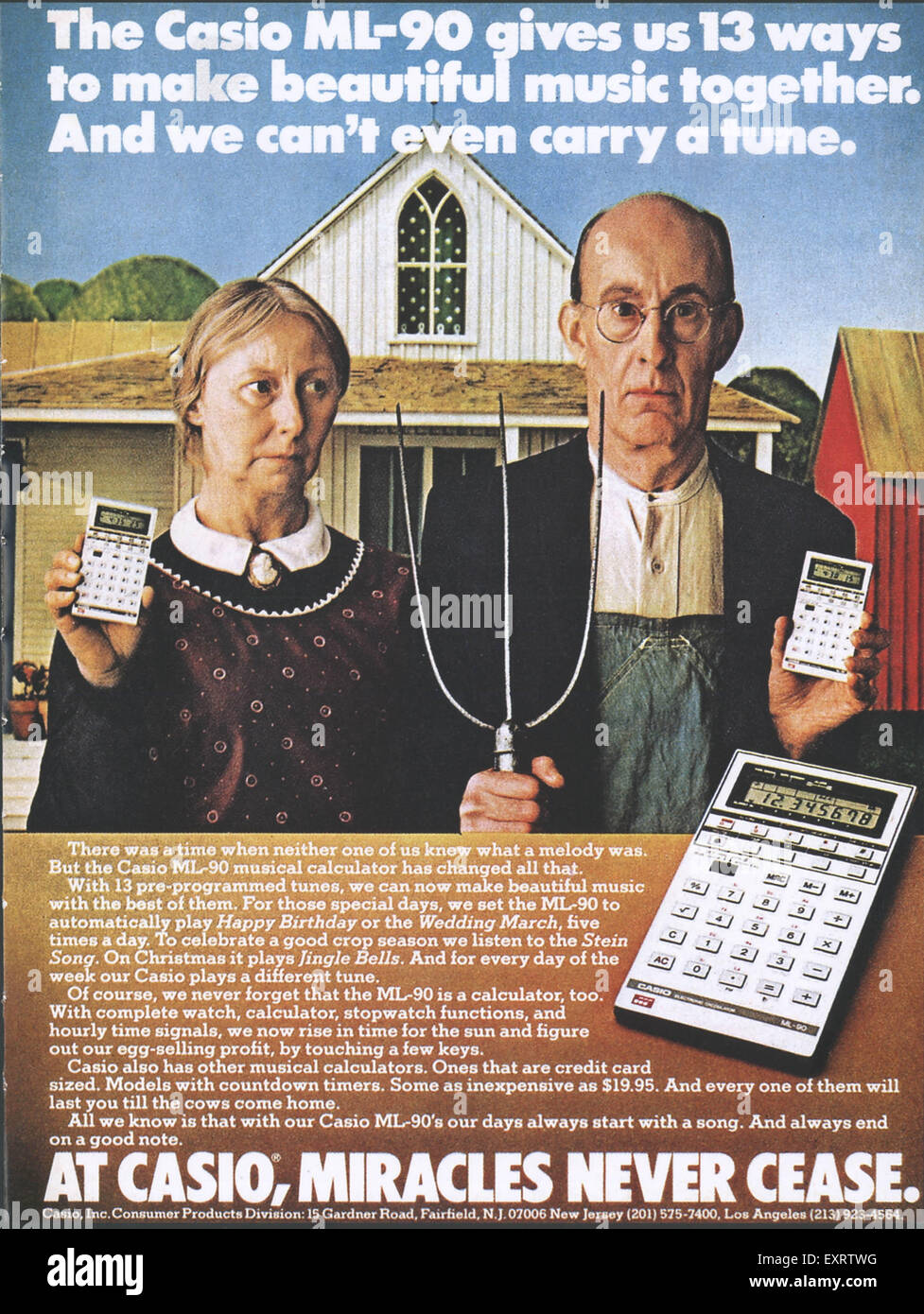 1980er Jahre USA Casio Magazin Anzeige Stockfoto