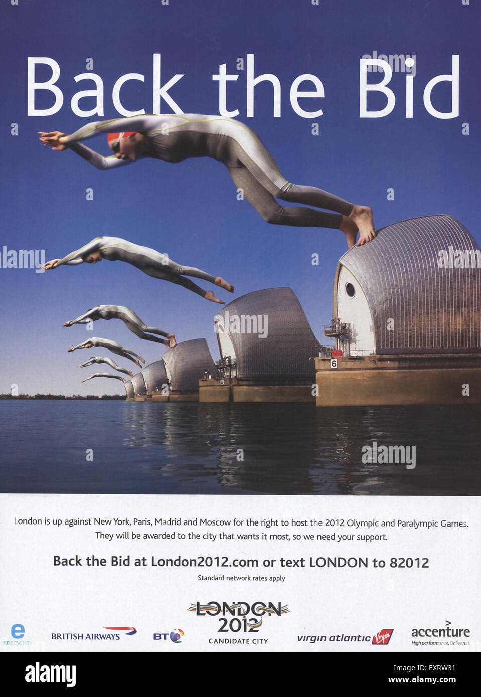 2000er Jahre UK zurück das Gebot London 2012 Magazin Anzeige Stockfoto