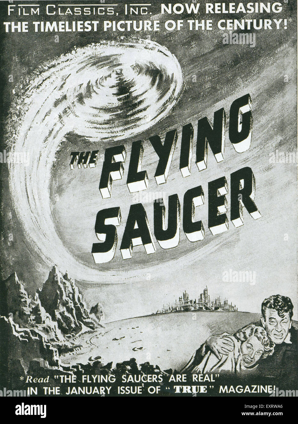 1950er Jahren USA die fliegenden Untertassen Magazin Werbung Stockfoto