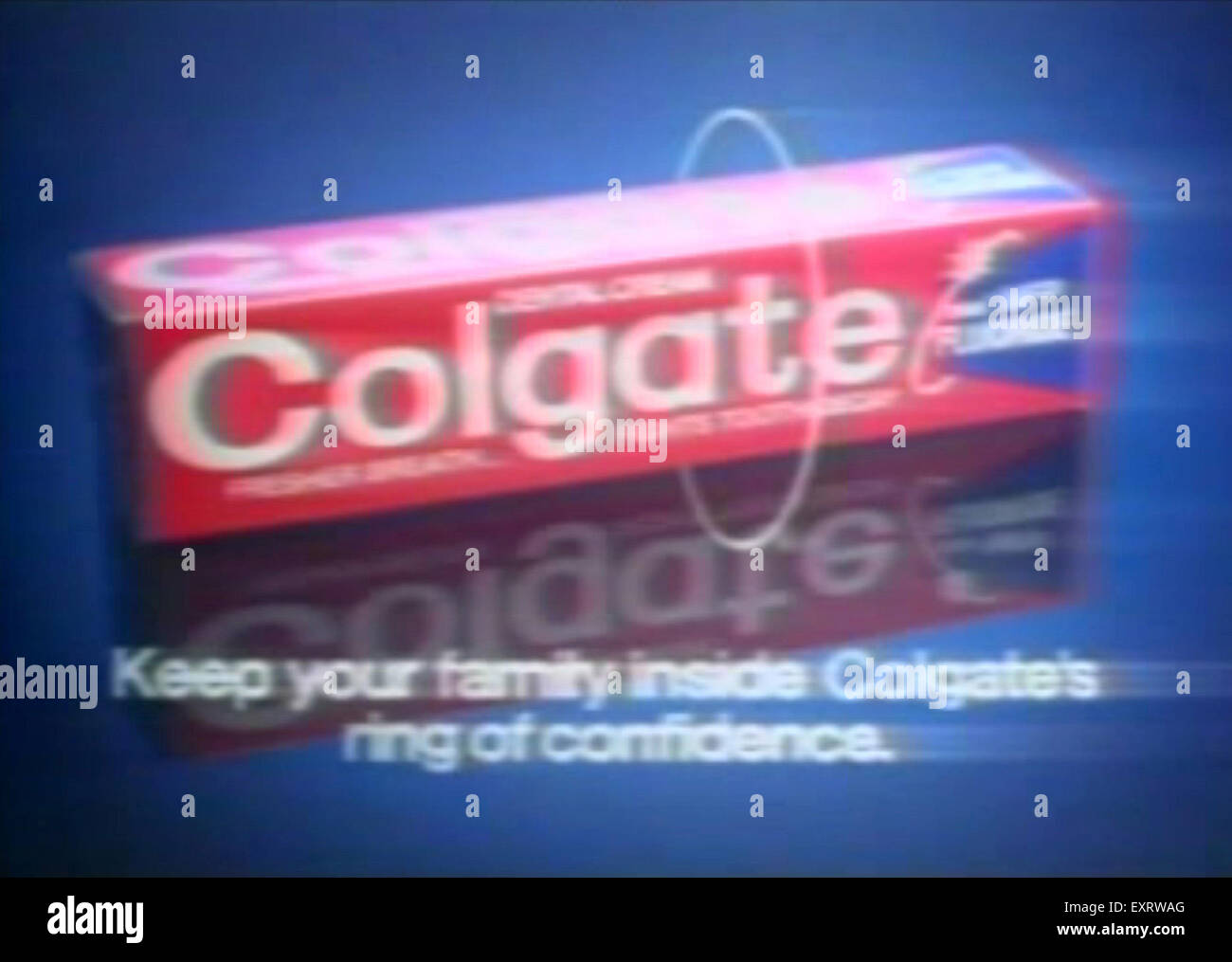 1970er Jahre UK Colgate TV-Spot (greifen) Stockfoto
