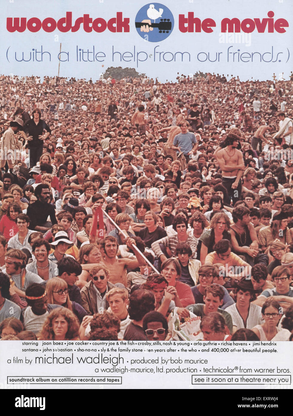 1960er Jahren USA Woodstock Film Filmplakat Stockfoto