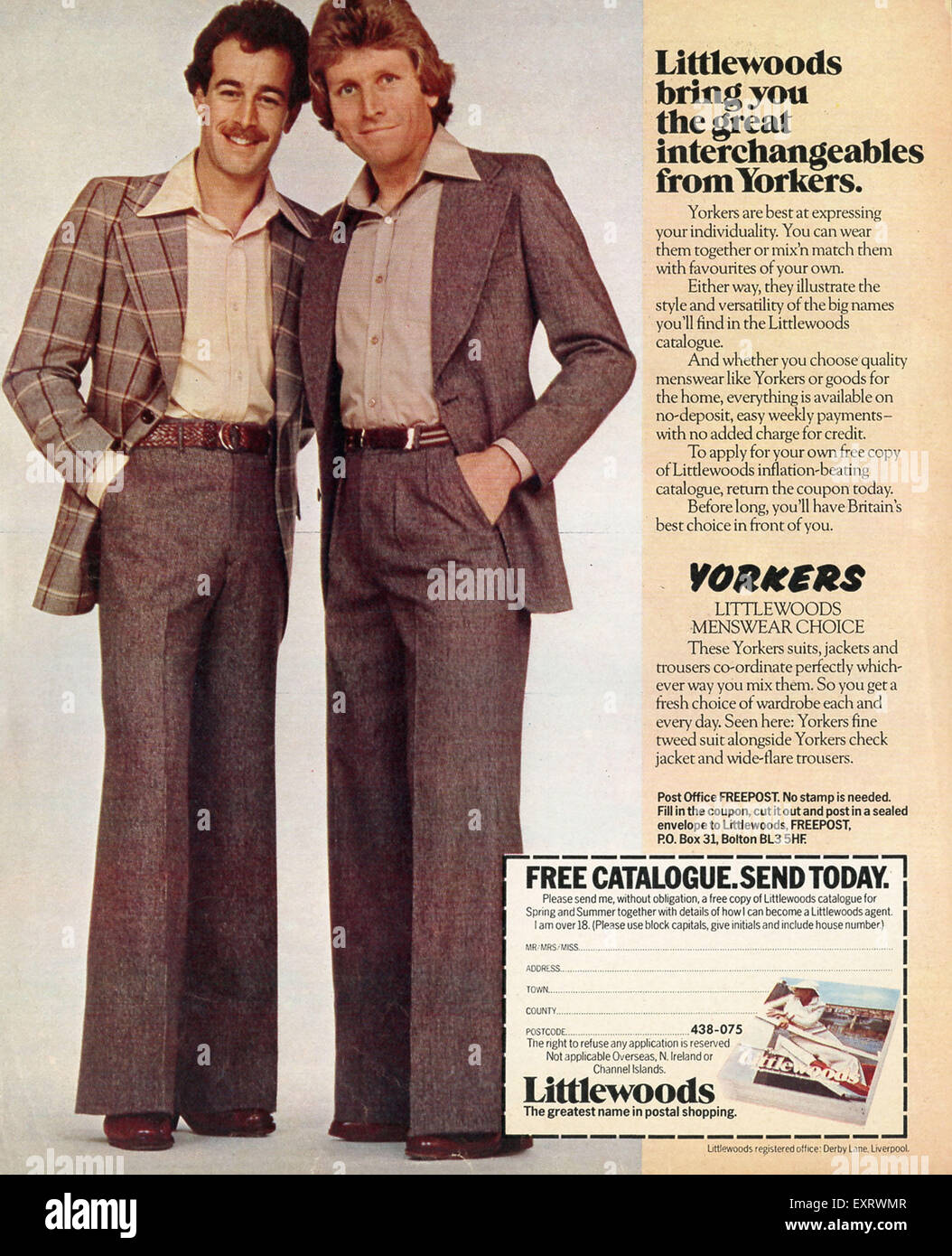 1980er Jahre UK Littlewoods Magazin Anzeige Stockfoto