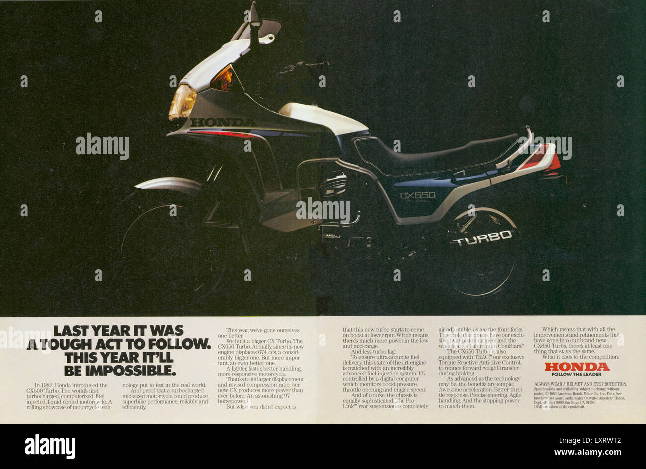 1980er Jahre USA Honda Magazin Anzeige Stockfoto