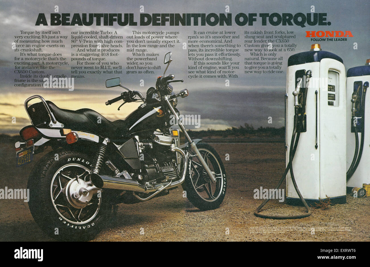 1980er Jahre USA Honda Magazin Anzeige Stockfoto