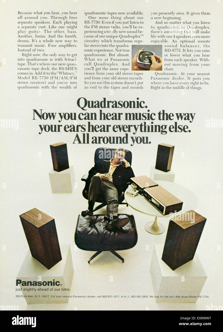 1970er Jahren USA Panasonic Magazin Anzeige Stockfoto