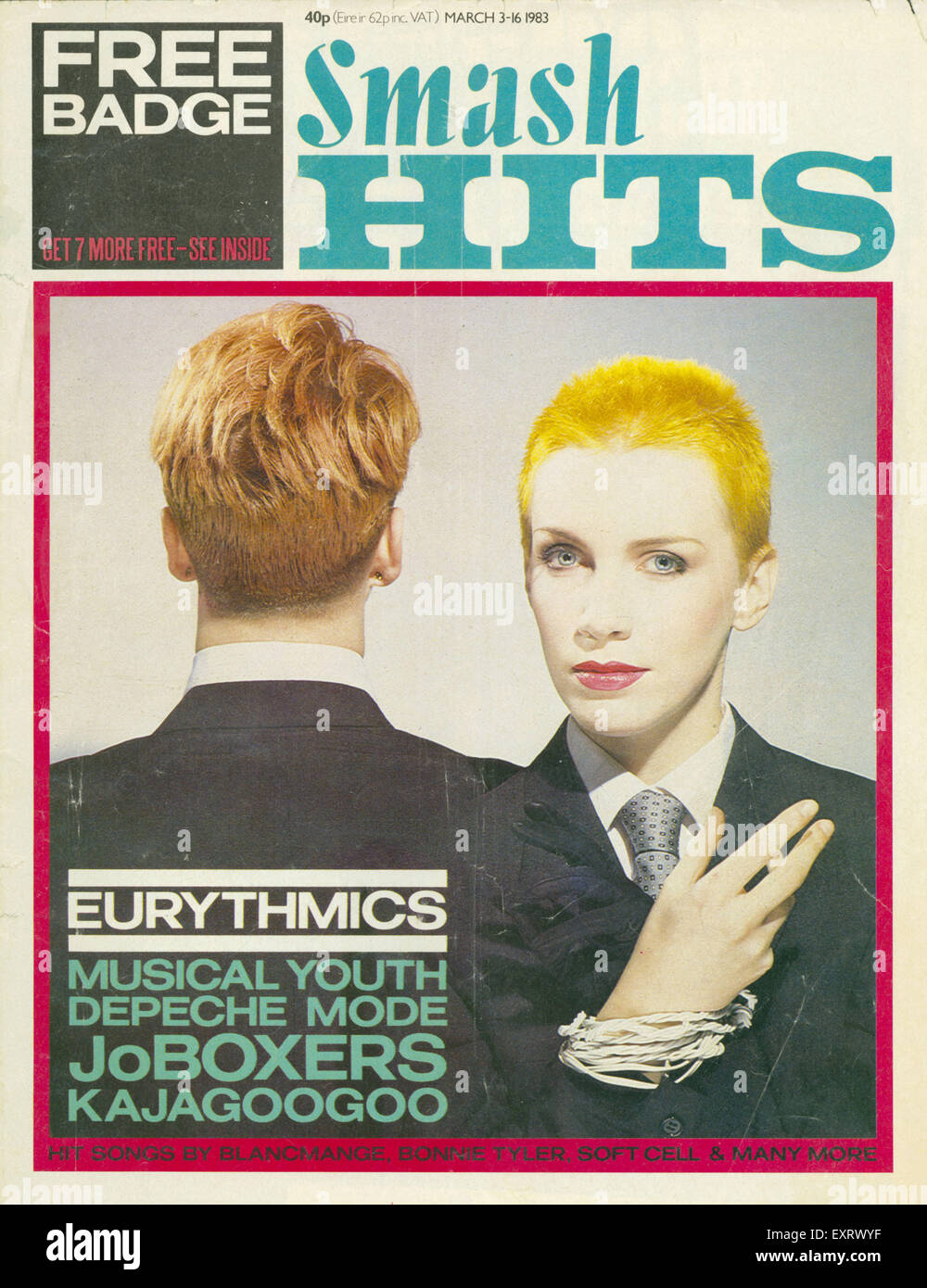 1980er Jahre UK-Smash-Hits-Magazin-Cover Stockfoto
