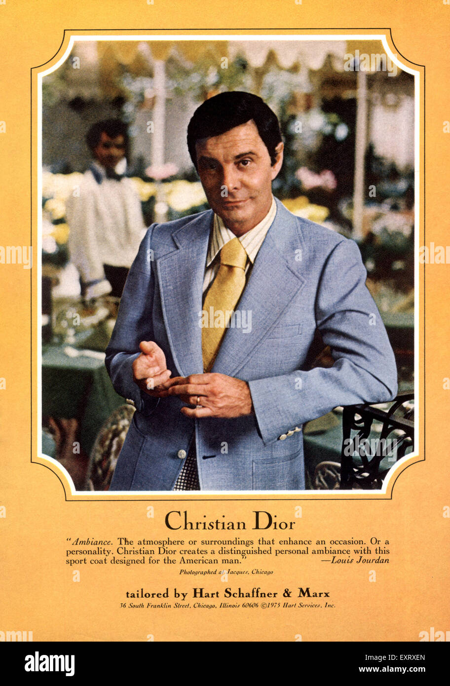 1960er Jahren USA Christian Dior Magazin Anzeige Stockfoto