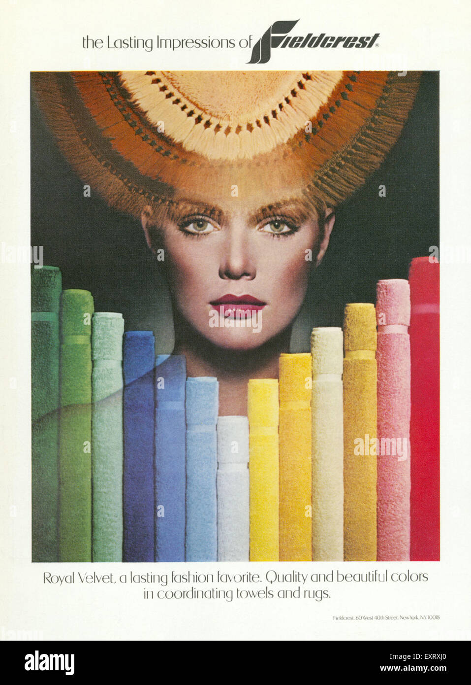 1970er Jahren USA Fieldcrest Magazin Anzeige Stockfoto