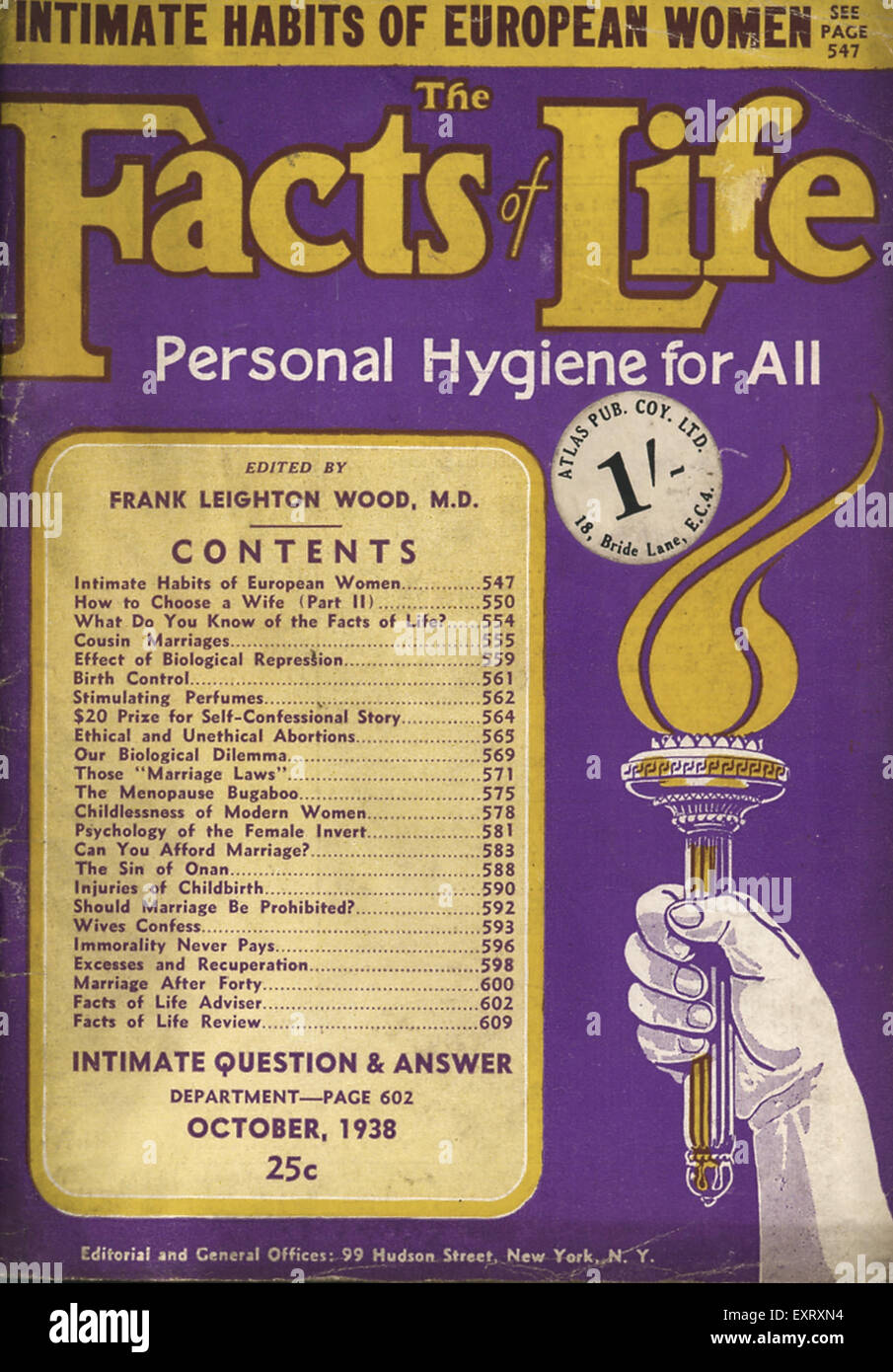 1930er Jahren USA die Facts Of Life-Magazin-Cover Stockfoto