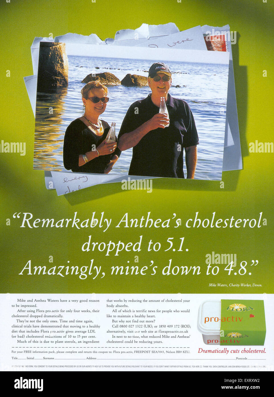 2000er Jahre UK Flora Magazin Anzeige Stockfoto