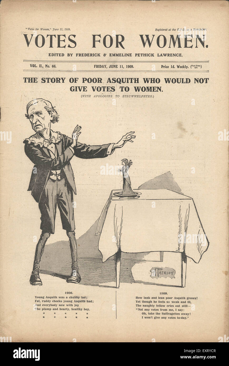 1900 s UK Stimmen für Frauen-Magazin Cover Stockfoto