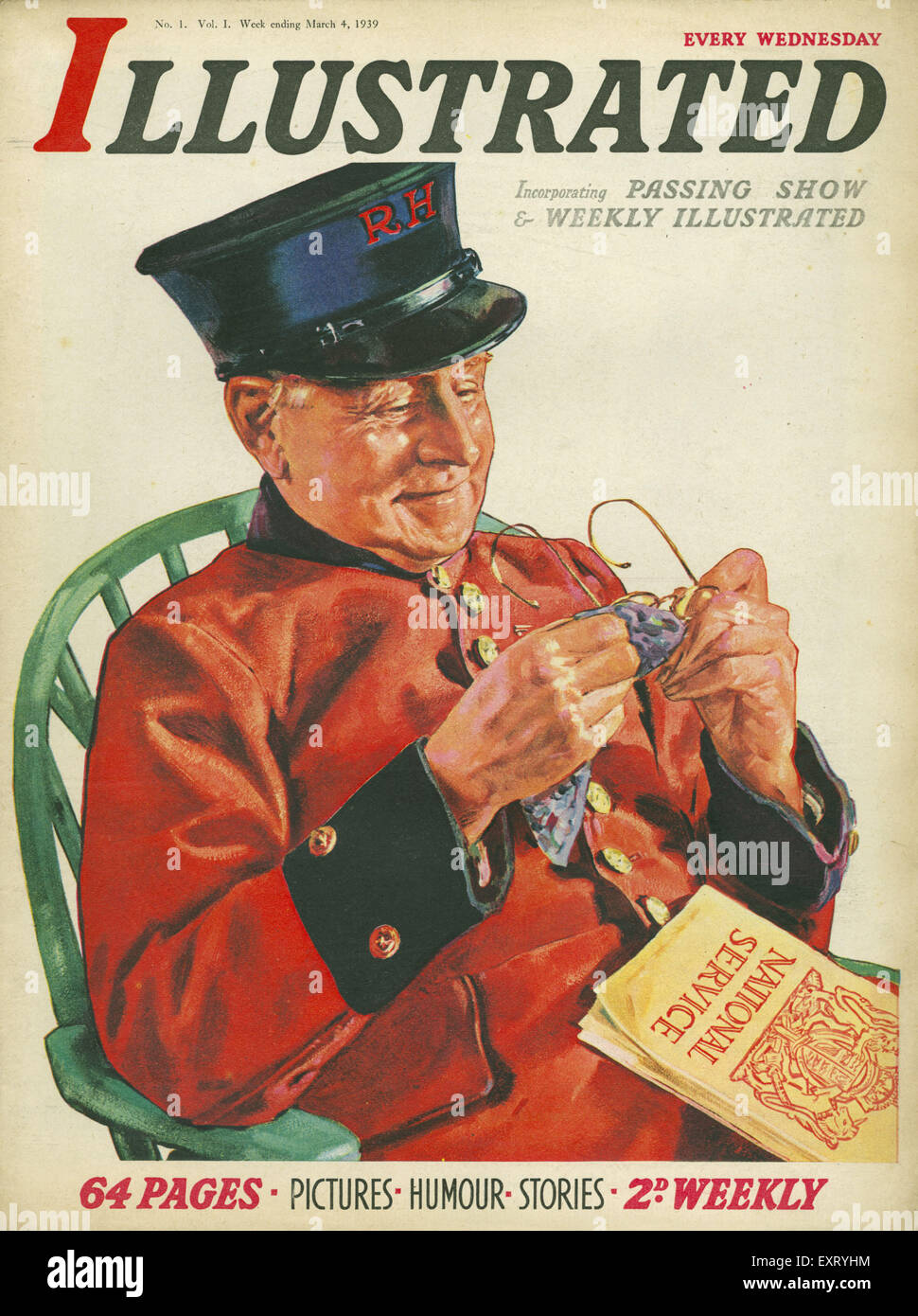 1930er Jahre UK illustrierte Magazin-Cover Stockfoto