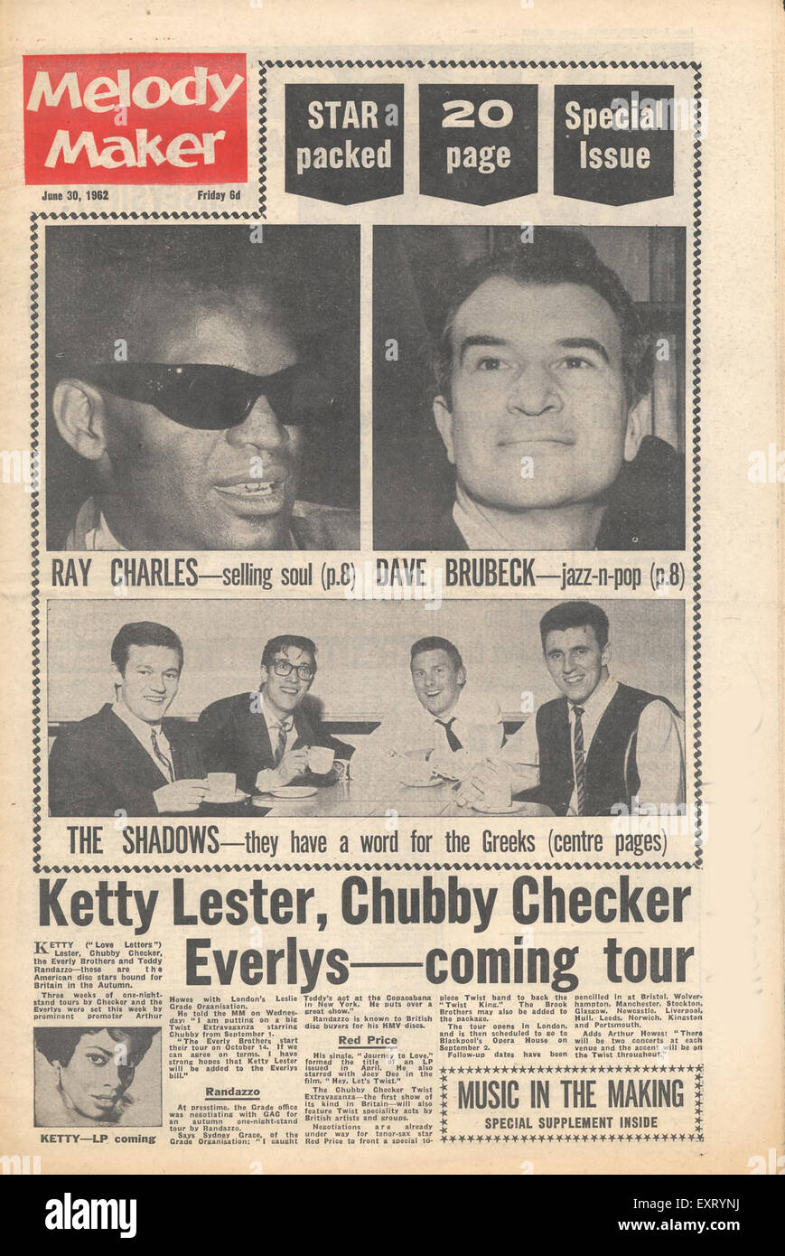 1960er Jahre UK Melody Maker Magazine Cover Stockfoto