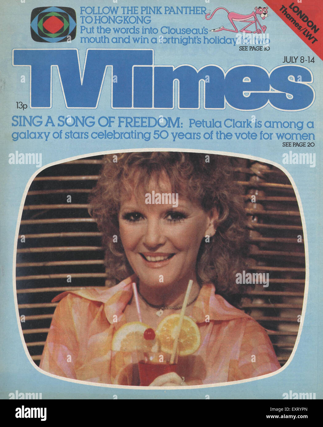 1970er Jahre UK TV Times Magazin-Cover Stockfoto