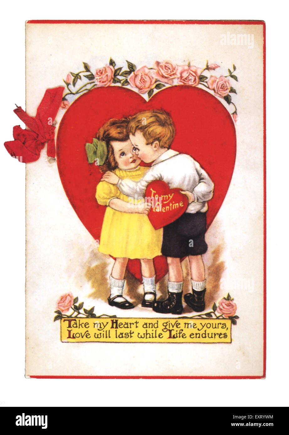 1970er Jahre britische Valentines Greetings Card Stockfoto