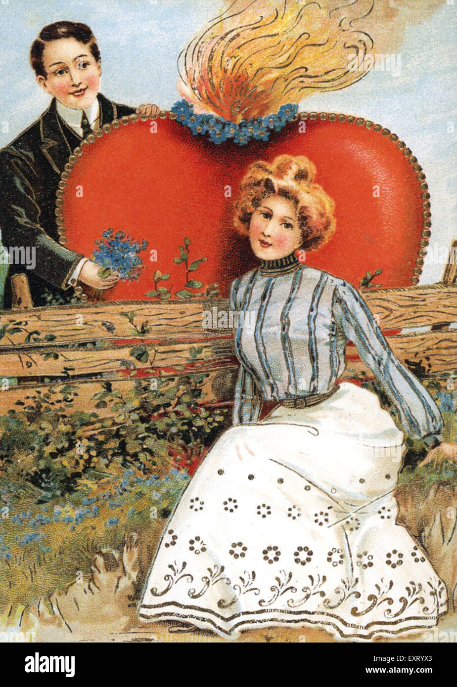 1900 s UK Valentinstag-Grußkarte Stockfoto