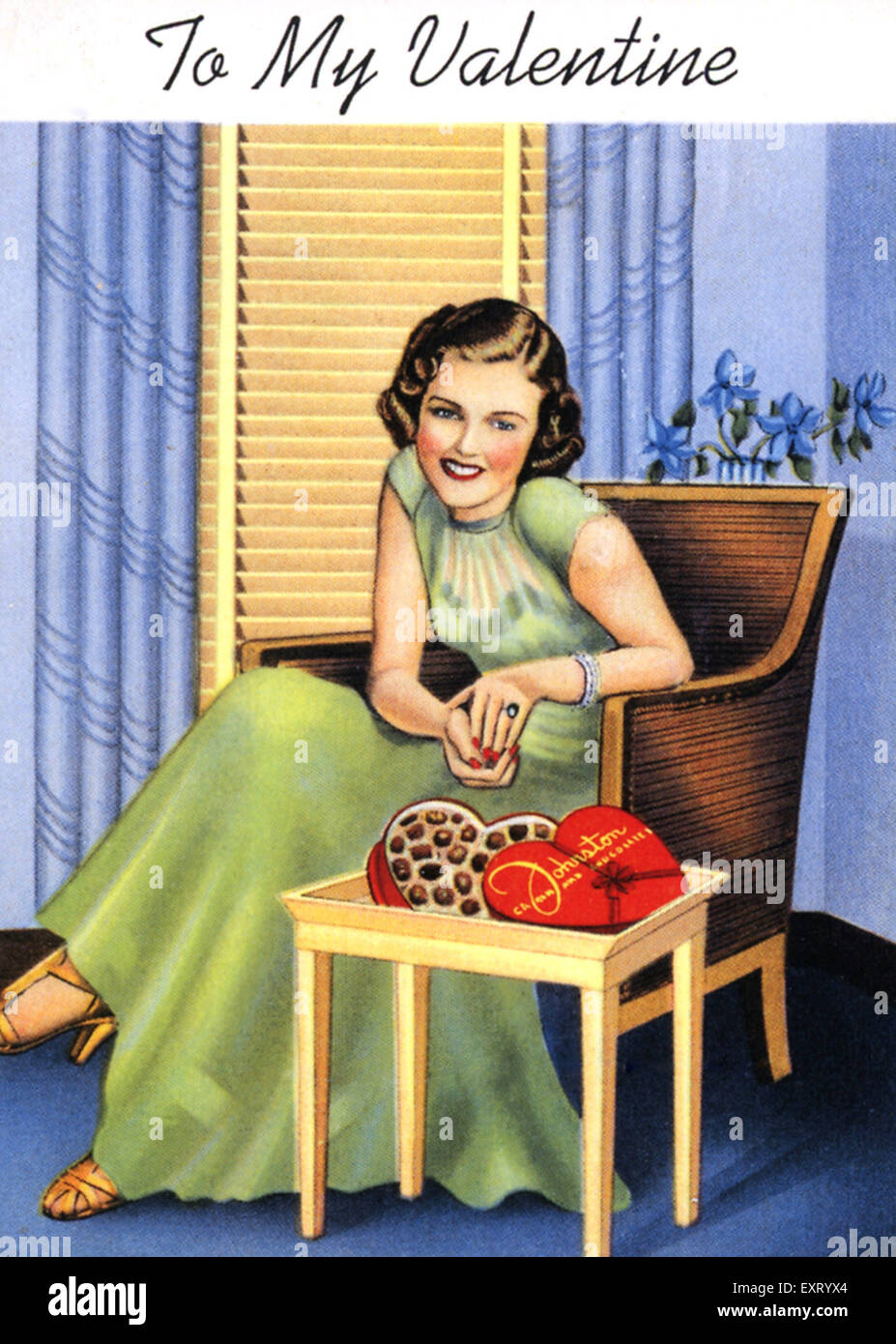 1920er Jahre UK Valentinstag-Grußkarte Stockfoto