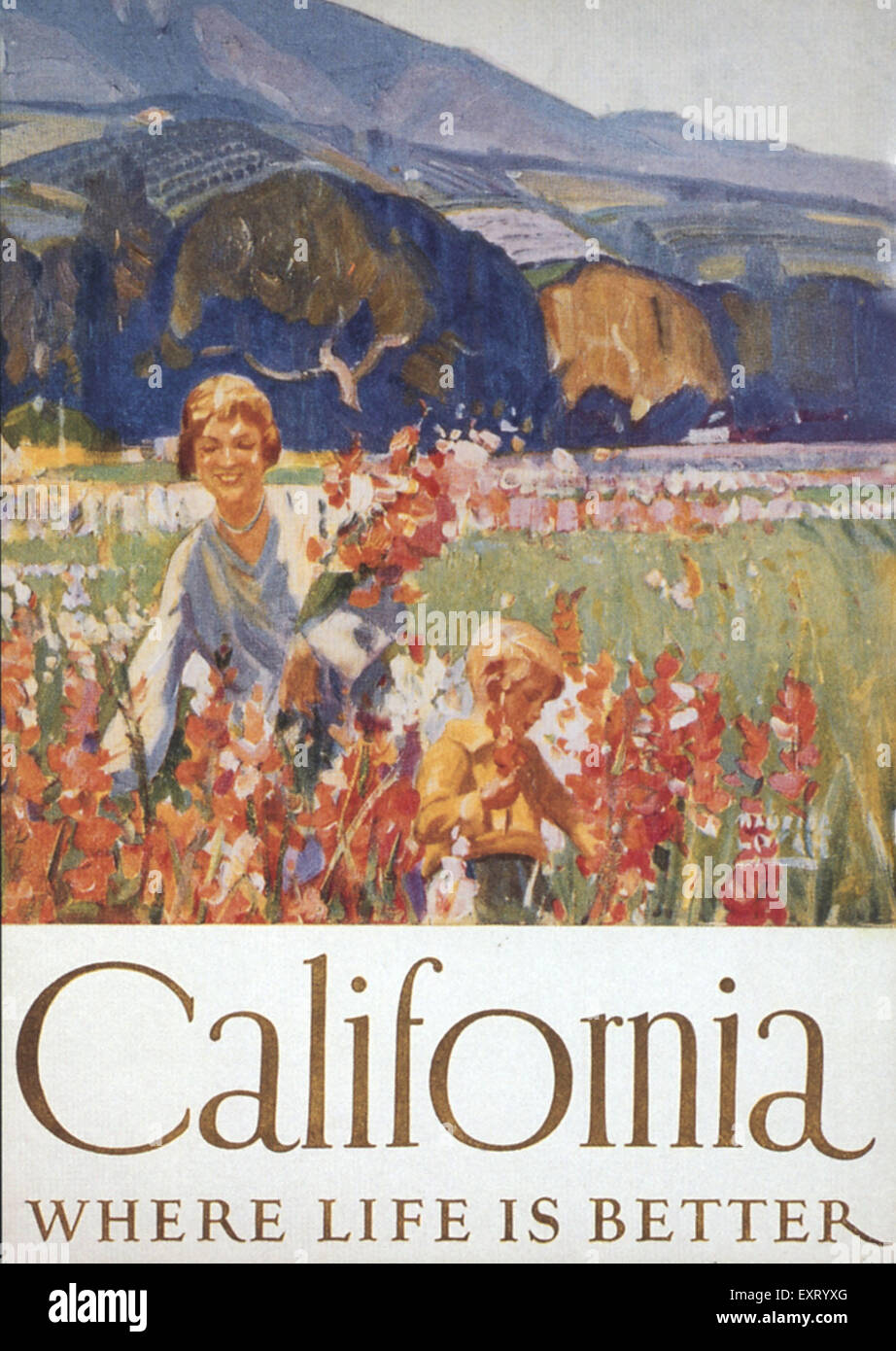 1920er Jahre USA-California-Postkarte Stockfoto