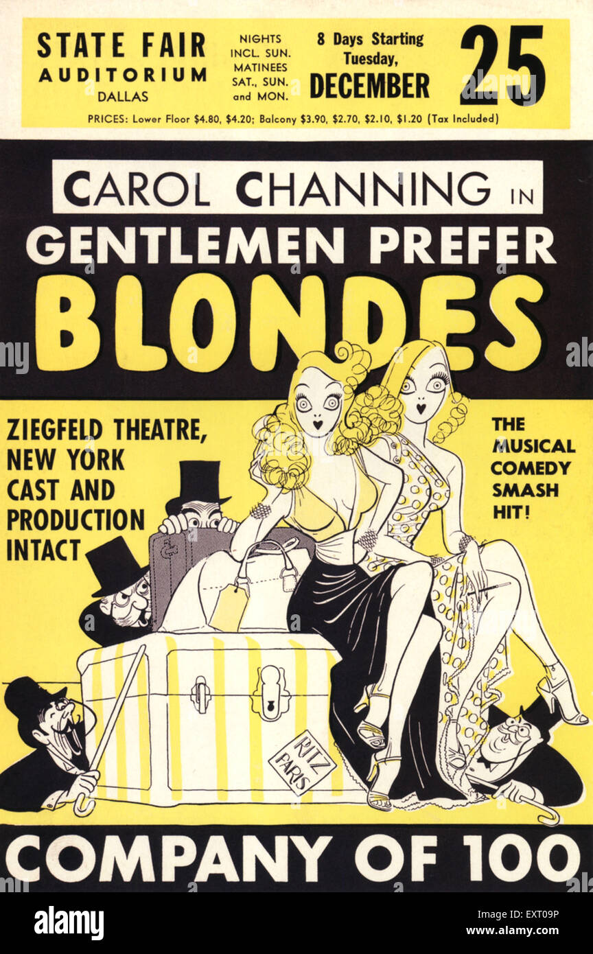 1940er Jahren USA Gentlemen Prefer Blondes Poster Stockfoto