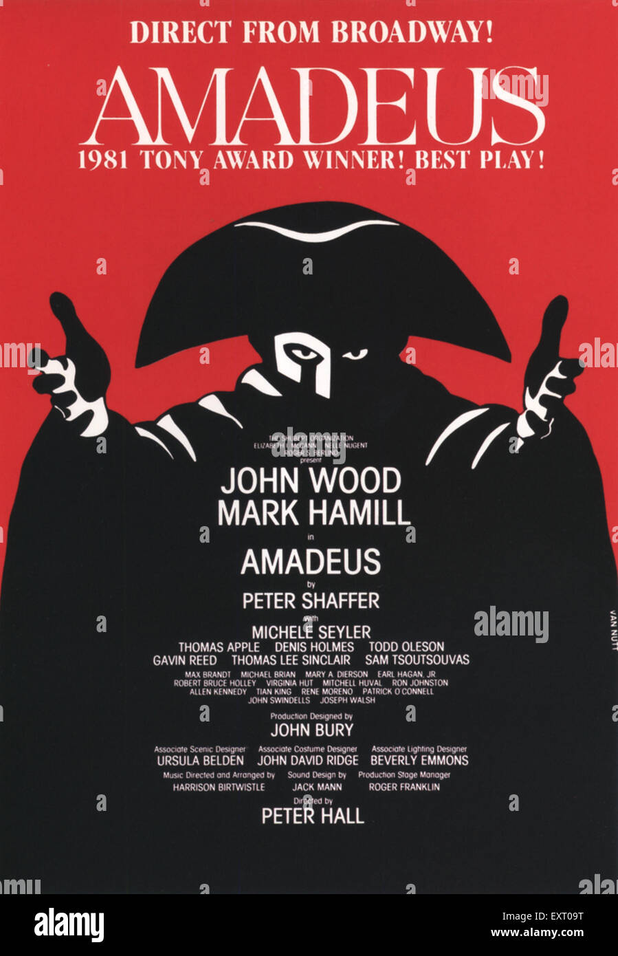 1980er Jahre USA Amadeus Plakat Stockfoto