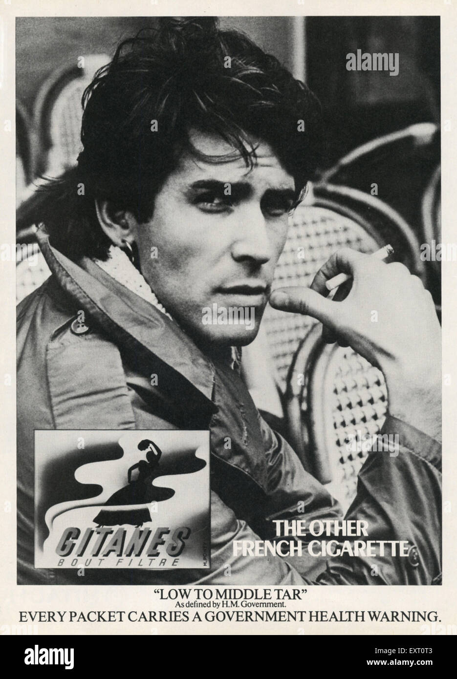 1970er Jahre UK Gitanes Magazin Anzeige Stockfoto