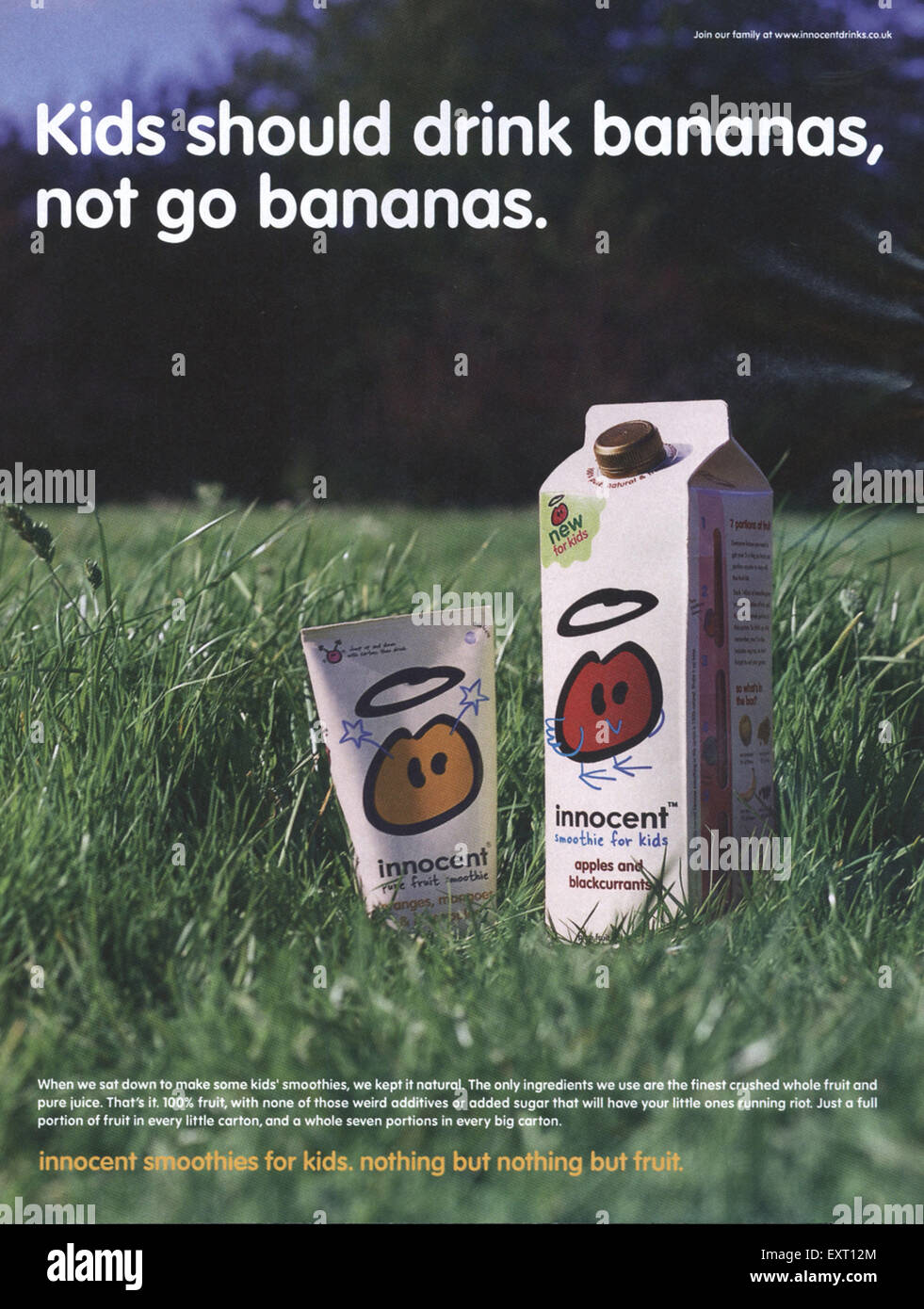 2000er Jahre UK unschuldige Magazin Anzeige Stockfoto