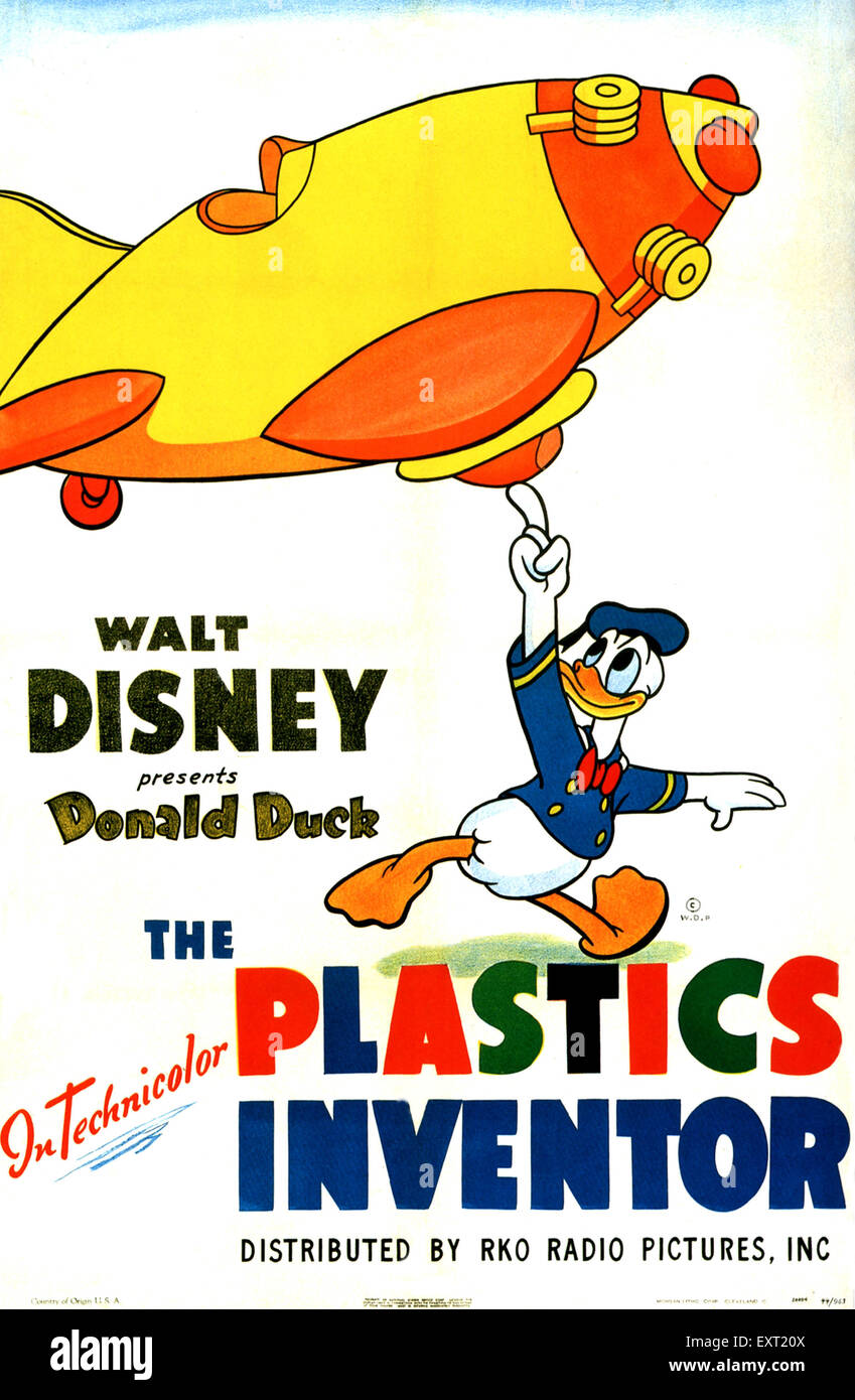 1940er Jahren USA Walt Disney Donald Duck Film Poster Stockfoto