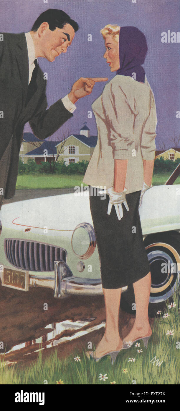 1950er Jahren Usa stritten über Auto-Magazin-Platte Stockfoto