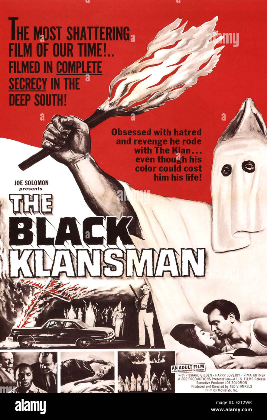 1960er Jahren USA schwarz Klansman Filmposter Stockfoto