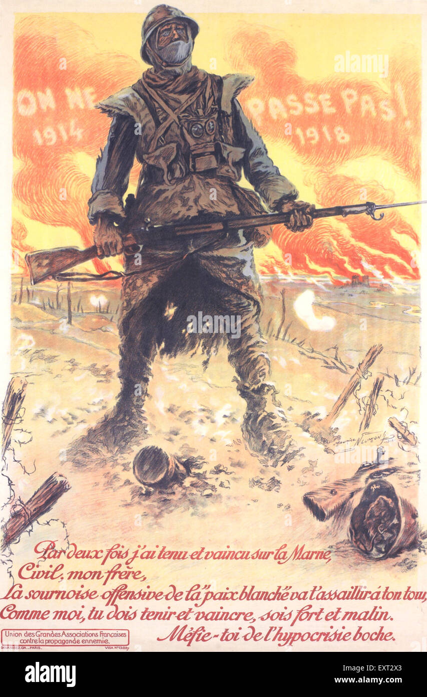 1910er Jahre Frankreich Weltkrieg ein Plakat Stockfoto
