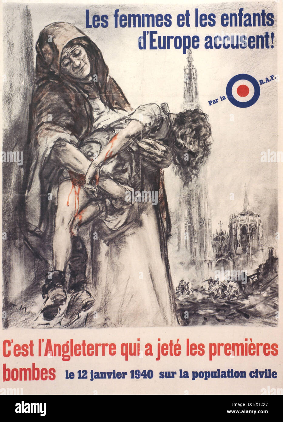 1940er Jahren Deutschland französische Propaganda Poster Stockfoto