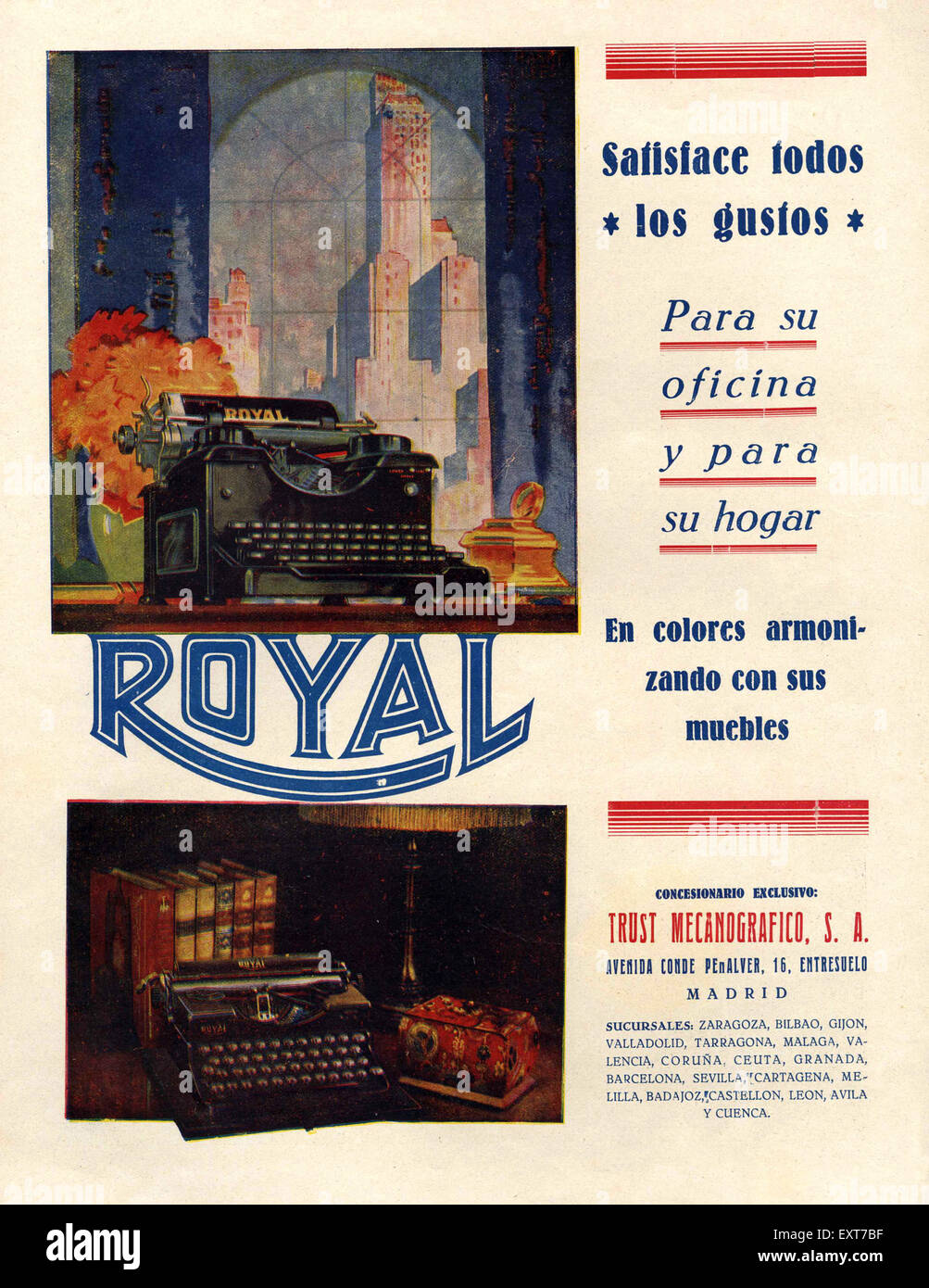 1950er Jahren Spanien Royal Magazin Anzeige Stockfoto