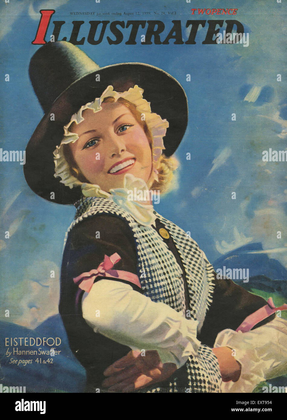 1930er Jahre UK illustrierte Magazin-Cover Stockfoto
