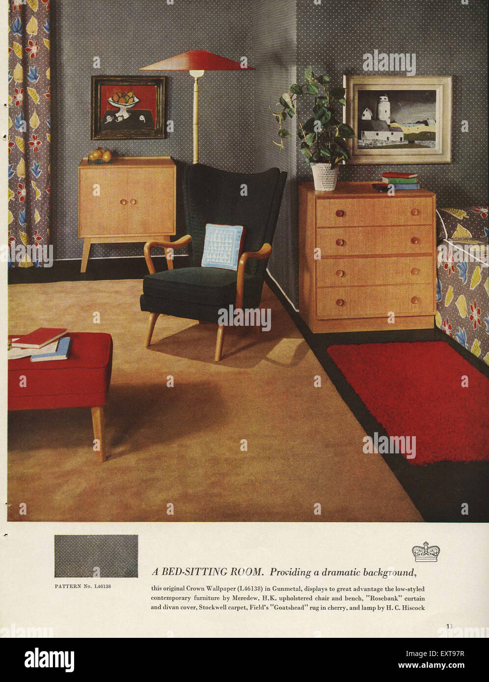 1950er Jahre britische Krone Magazin Anzeige Stockfoto