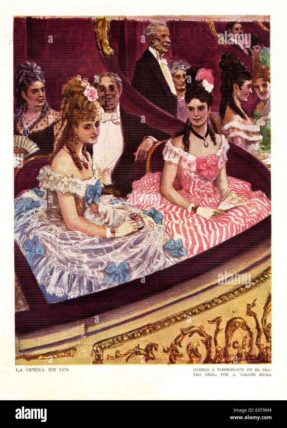 1920er Jahren Spanien Opera Box Magazin Platte Stockfoto