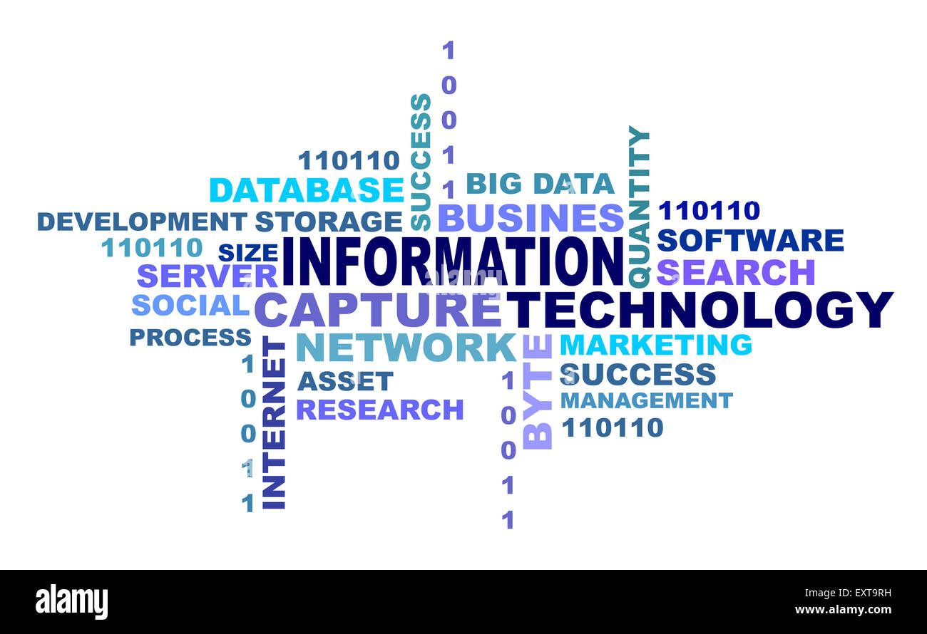 Informationen-Technologie-Konzept in Tag-cloud Stockfoto