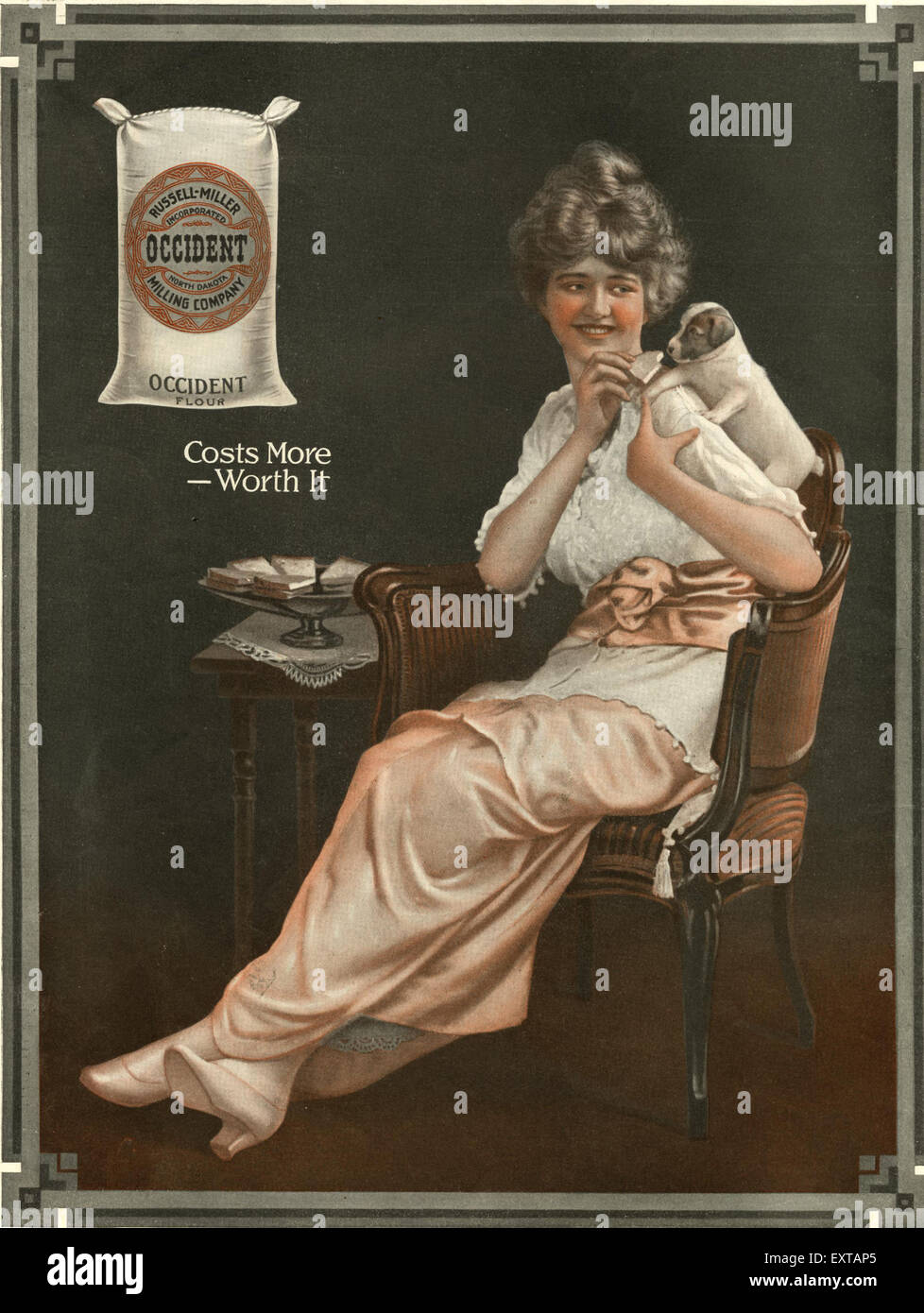 Anzeige der 1910er Jahre USA Okzident Mehl Magazin Stockfoto